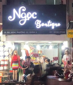 Sang shop quần áo địa chỉ 25 Bà Hom, P. 13, Q. 6, TP. HCM.