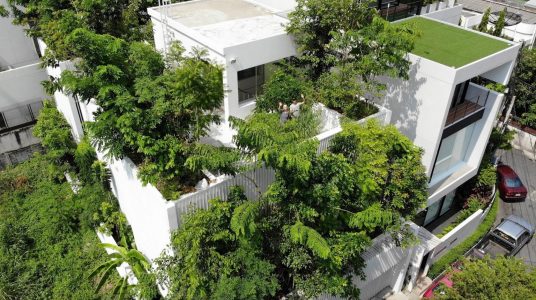 Ngôi nhà rộng 300 m2 được bao phủ bởi 120 cây xanh